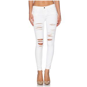 NWT | FRAME DENIM Le Skinny de Jeanne White Distressed Jeans | Size 23
